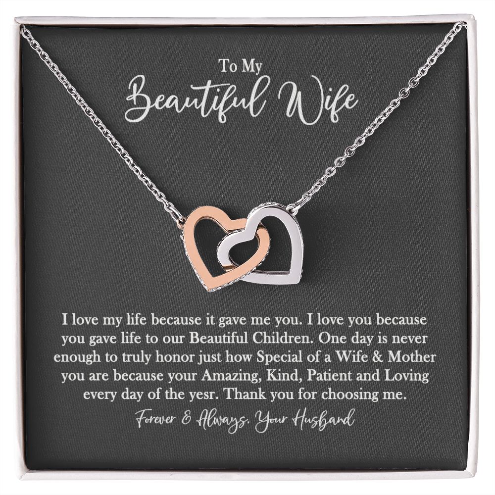 Birthday Gifts For Wife, Love Necklace Gifts For Wife From Husband, To My Beautiful Wife Necklace For Women, To My Wife Necklace, Wedding Anniversary Present For Wife, Romantic Soulmate Jewelry On Christmas