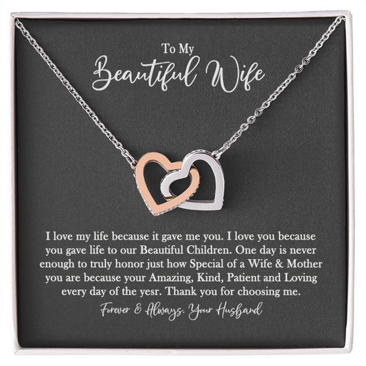 Birthday Gifts For Wife, Love Necklace Gifts For Wife From Husband, To My Beautiful Wife Necklace For Women, To My Wife Necklace, Wedding Anniversary Present For Wife, Romantic Soulmate Jewelry On Christmas
