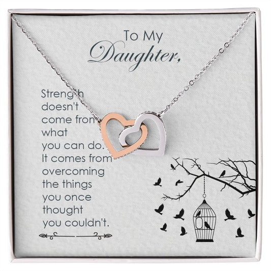 To My Daughter Necklace Pendant Gift From Mom Necklace Thought You Couldn't With Message Card Gift Box Gift For To Daughter, Daughter In Law On Birthday Anniversary Interlocking Hearts Necklace