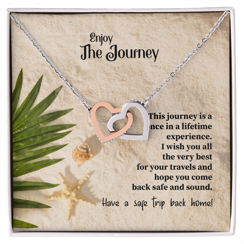 To My Mom Mother Necklace Pendant Gift Enjoy Your Journey By Sanad With Message Card Gift For Mom Interlocking Hearts Necklace