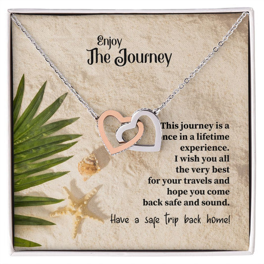 To My Mom Mother Necklace Pendant Gift Enjoy Your Journey By Sanad With Message Card Gift For Mom Interlocking Hearts Necklace