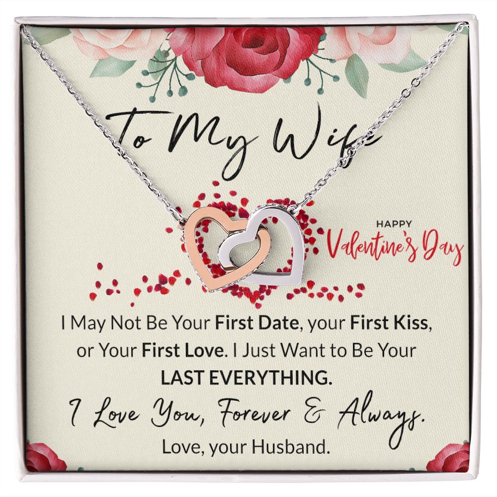 To My Wife Necklace from Husband, Personalized Necklace for Women, Luxury Necklace for Wife from Man Men, Wedding Anniversary Present For Wife, Beautiful Wife Jewelry Christmas Birthday Gift For Wife23 Interlocking Hearts Necklace