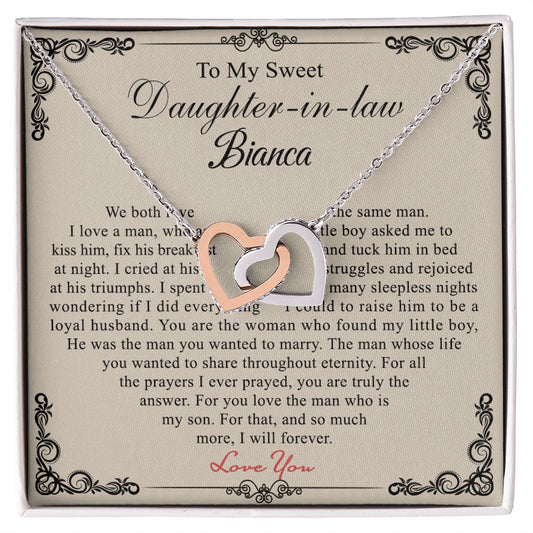 Daughter In Law Gifts Ideas, Daughter In Law Necklace, Gifts For Future Daughter In Law, Daughter In Law Birthday Gifts, Daughter-in-law Gifts From Mother In Law, Birthday Gifts For Daughter4 Interlocking Hearts Necklace