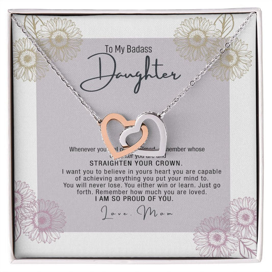 Daughter Necklace Gift From Mom Mother Daughter Jewelry Gift 21st Birthday Xmas Interlocking Hearts Necklace