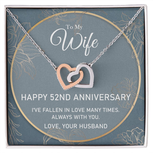 To My Wife Necklace from Husband, Personalized Necklace for Women, Luxury Necklace for Wife from Man Men, Wedding Anniversary Present For Wife, Beautiful Wife Jewelry Christmas Birthday Gifts For Wife5 Interlocking Hearts Necklace