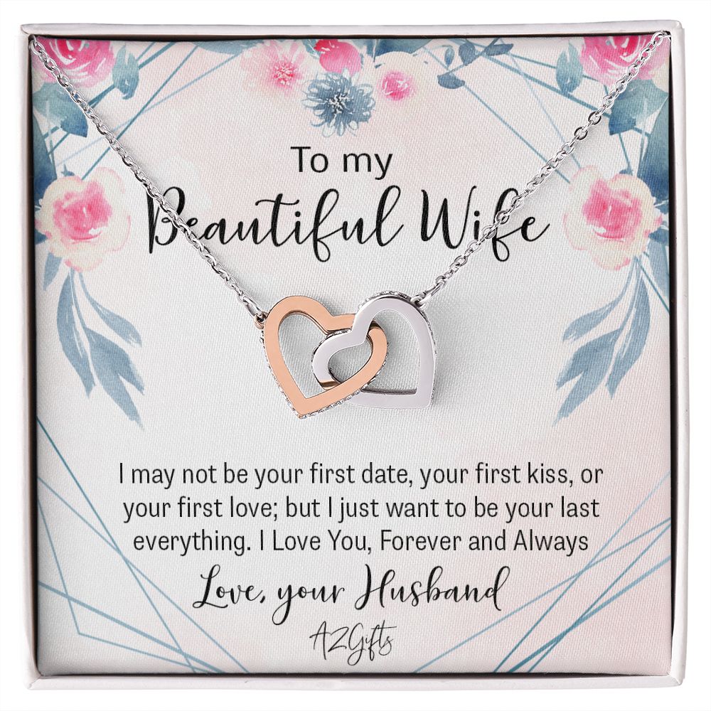To My Beautiful Wife Necklace, Wedding Anniversary Jewelry For Women, Necklace For Wife from Husband, Gifts For Wife Birthday Gifts Necklace, Jewelry With Message Card In A Gift Box