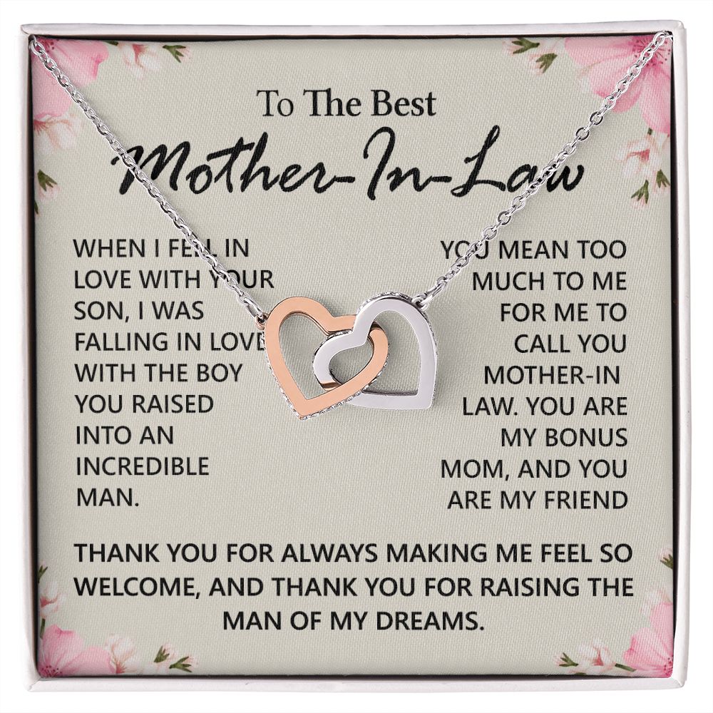 Mother in Law Necklace, Jewelry for Women, Future Mother in Law Gifts from Daughter in Law, Mother of Bride Gifts For Mother in Law, Birthday Gifts For Mother In Law From Daughter In Law12 Interlocking Hearts Necklace
