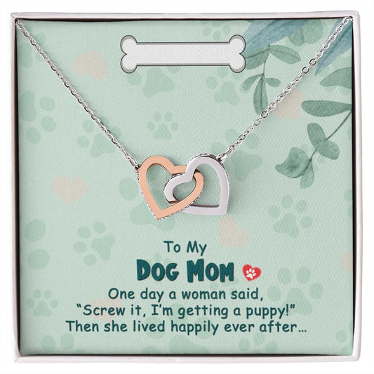 Love Knot Necklace, Dog Mom Gift For Mother's Day, Dog Mom Necklace For Women, Dog Mama Sentimental Gift, Dog Lover Gifts For Her, Unique1 Interlocking Hearts Necklace