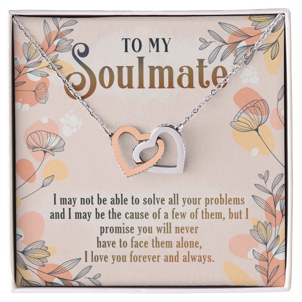 To My Soulmate Necklace for Women Birthday Christmas Jewelry Gifts For My Wife with Message Card Box Personalized Gift Present Pendant for Future Wife Soulmate Girlfriend Love 8 Interlocking Hearts Necklace