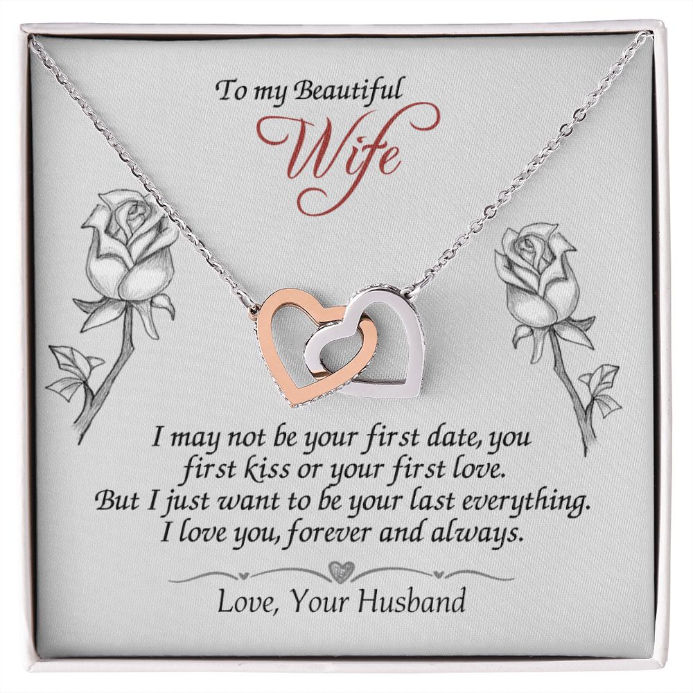 To My Beautiful Wife Necklace, Wedding Anniversary Jewelry For Women, Necklace For Wife from Husband, Gifts For Wife Birthday Gifts Necklace, Jewelry With Message Card In A Gift Box