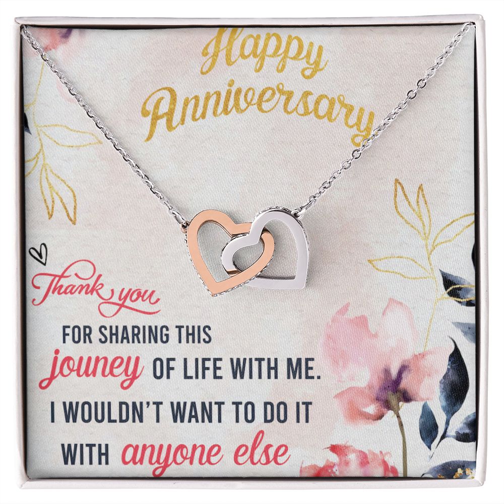 To My Wife Necklace, Wedding Anniversary Jewelry For Women, Necklace For Wife from Husband, Gift For Wife Birthday Gifts From Husband Necklace, Jewelry With Message Card In A Gift Box9 Interlocking Hearts Necklace