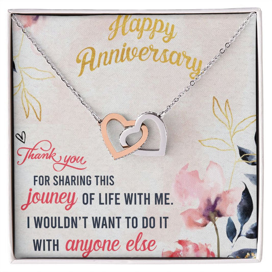 To My Wife Necklace, Wedding Anniversary Jewelry For Women, Necklace For Wife from Husband, Gift For Wife Birthday Gifts From Husband Necklace, Jewelry With Message Card In A Gift Box9 Interlocking Hearts Necklace