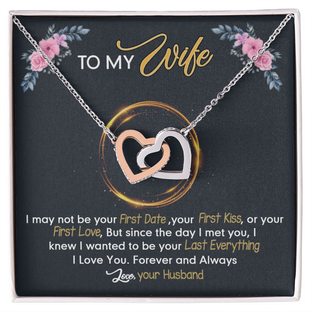 Birthday Gifts For Wife, Necklace Gifts For Wife From Husband, To My Wife Jewelry For Women , To My Wife Necklace  from Husband Wedding Anniversary Present For Wife, Beautiful Wife Jewelry Christmas24 Interlocking Hearts Necklace
