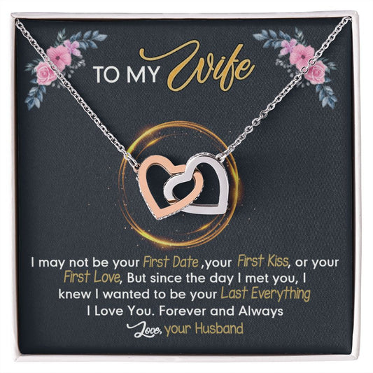 Birthday Gifts For Wife, Necklace Gifts For Wife From Husband, To My Wife Jewelry For Women , To My Wife Necklace  from Husband Wedding Anniversary Present For Wife, Beautiful Wife Jewelry Christmas24 Interlocking Hearts Necklace