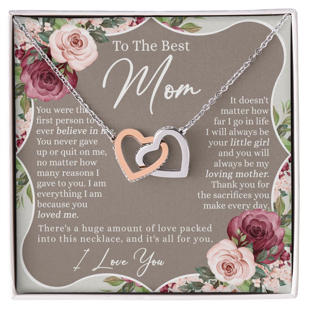 Sentimental Gifts For Mom, Necklace for Mother Thank You Gift for Mom, Mothers Day Gift for Mom Mother, Mom Gift Idea, To My Mom Necklace Mothers Day Gift From Daughter Son Interlocking Hearts Necklace