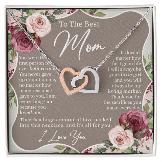 Sentimental Gifts For Mom, Necklace for Mother Thank You Gift for Mom, Mothers Day Gift for Mom Mother, Mom Gift Idea, To My Mom Necklace Mothers Day Gift From Daughter Son Interlocking Hearts Necklace