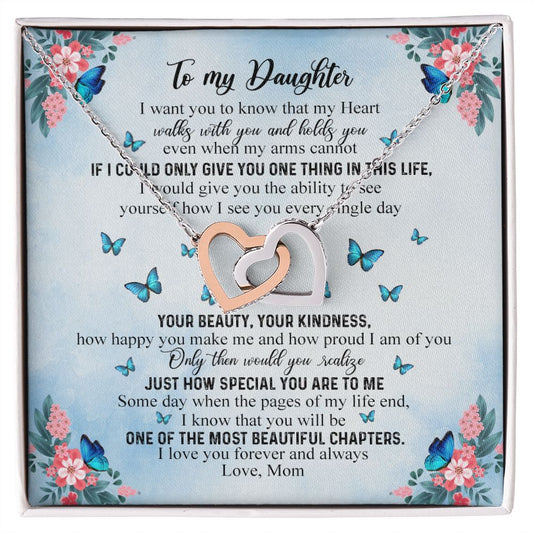 To My Daughter Gift From Mom Mother Day Gift For Daughter Jewelry for Daughter Interlocking Hearts Necklace