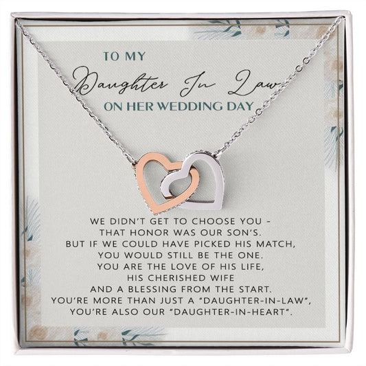 Wedding Gift From mother On Wedding Day To My Daughter-in-law Wedding Day Interlocking Hearts Necklace