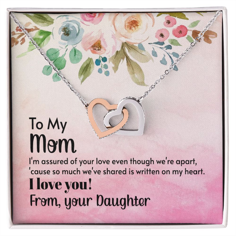 To My Mom Necklace, Gift For Mom, Mother's Day Gift from Daughter, Mom Jewelry Gift for Mothers Day, Birthday Gift for Mother, Moms Gift from Daughter Son, Necklace for Mom Mother 21 Interlocking Hearts Necklace