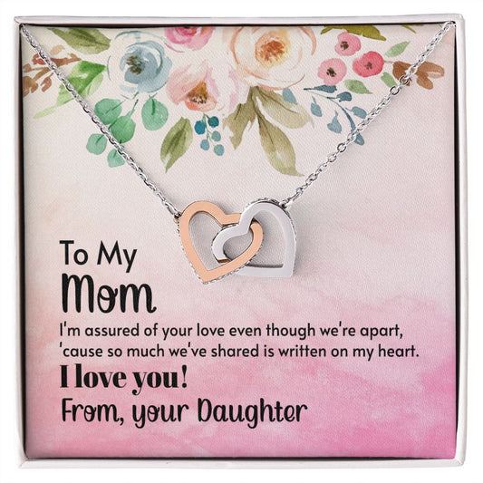 To My Mom Necklace, Gift For Mom, Mother's Day Gift from Daughter, Mom Jewelry Gift for Mothers Day, Birthday Gift for Mother, Moms Gift from Daughter Son, Necklace for Mom Mother 21 Interlocking Hearts Necklace