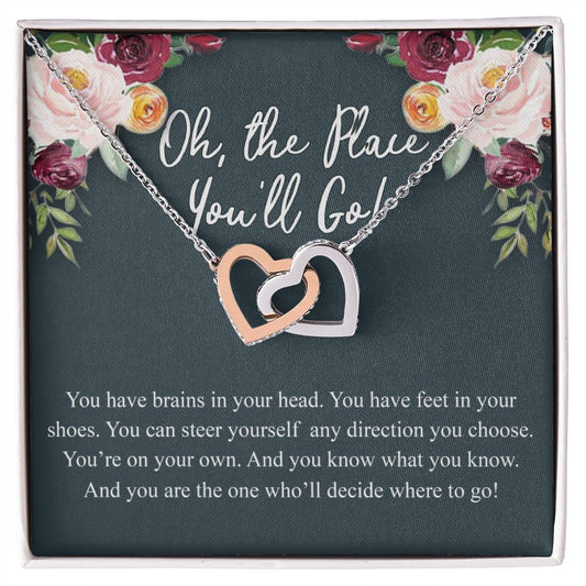 Best gift for her on graduation, Graduation Gifts Jewelry Congrats Graduation Pendants Gift For Daughter, Granddaughter, Niece, Sister Graduation Gift For Daughter Interlocking Hearts Necklace