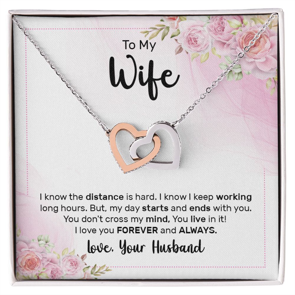 Birthday Gifts For Wife, Necklace Gifts For Wife From Husband, To My Wife Jewelry For Women , To My Wife Necklace  from Husband Wedding Anniversary Present For Wife, Beautiful Wife Jewelry Christmas29 Interlocking Hearts Necklace