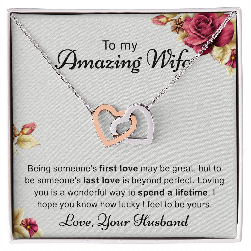 Birthday Gifts For Wife, Necklace Gifts For Wife From Husband, To My Wife Jewelry For Women , To My Wife Necklace  from Husband Wedding Anniversary Present For Wife, Beautiful Wife Jewelry Christmas 6 Interlocking Hearts Necklace