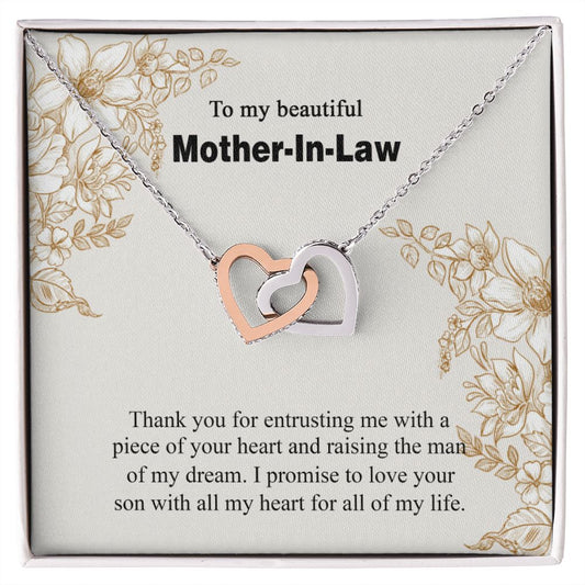 Mother in Law Necklace, Jewelry for Women, Future Mother in Law Gifts from Daughter in Law, Mother of Bride Gifts For Mother in Law, Birthday Gifts For Mother In Law From Daughter In Law14 Interlocking Hearts Necklace