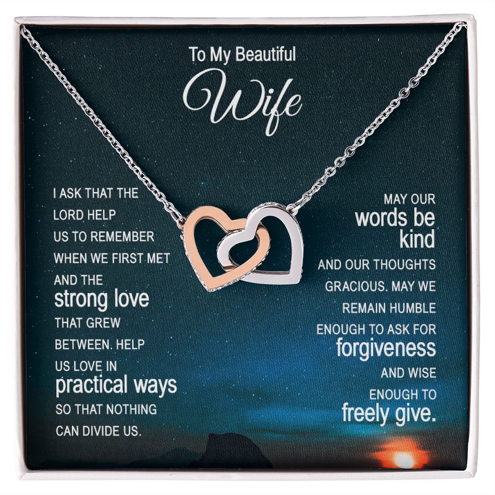 To My Beautiful Wife Necklace Romantic Gifts For Her To My Wife Necklace Soulmate Jewelry Soulmate Gift Birthday Gift For Wife Silver Pendant Silver Necklace Gifts for Wife from Husband 14k White Gold