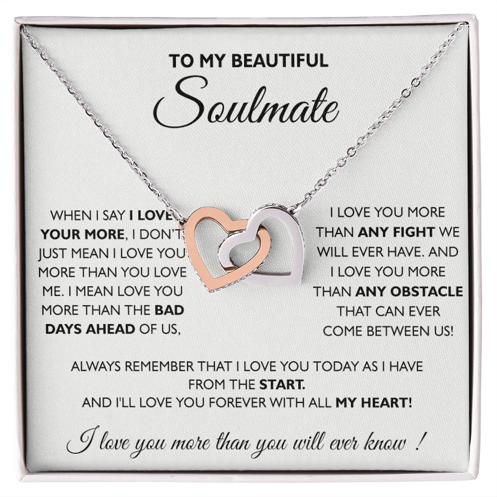 To My Soulmate Necklace Eternal Hope Necklace Valentine Day gift for Soulmate 175133533988 Interlocking Hearts Necklace