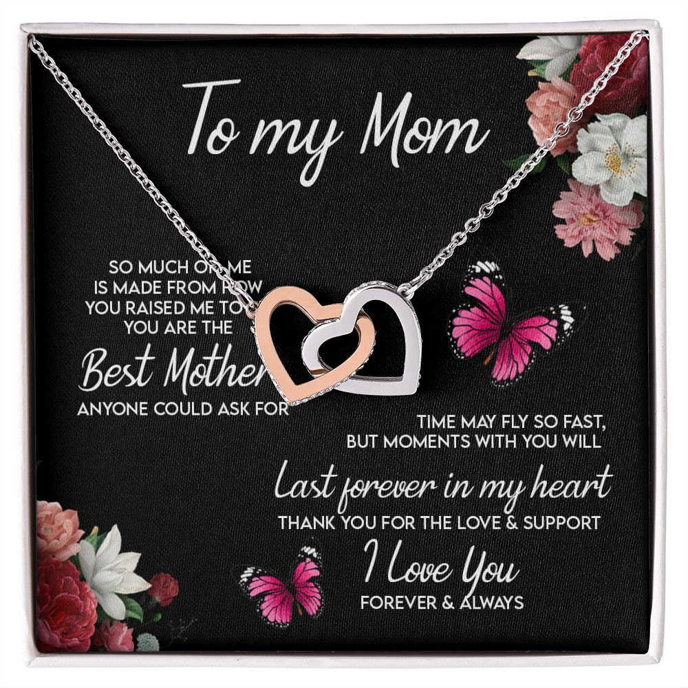 To My Mom Necklace, Gift For Mom, Mother's Day Gift from Daughter, Mom Jewelry Gift for Mothers Day, Birthday Gift for Mother, Moms Gift from Daughter Son, Necklace for Mom Mother 13 Interlocking Hearts Necklace