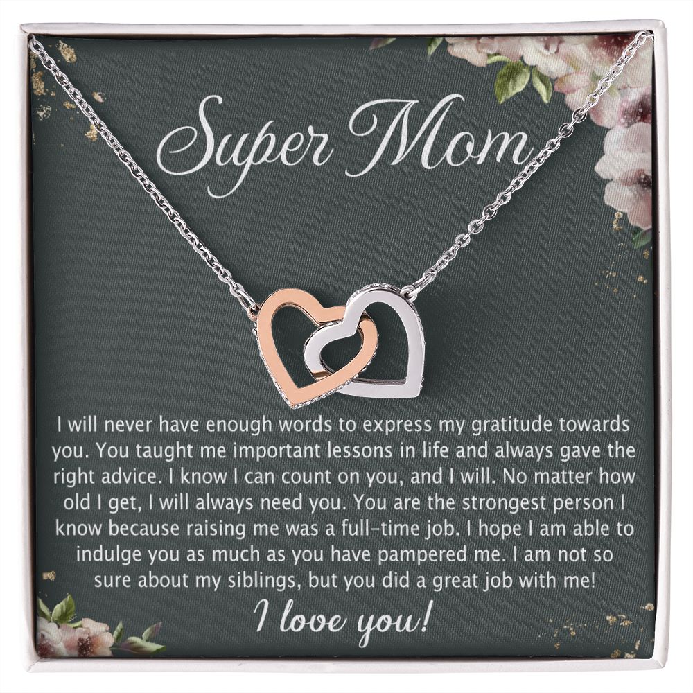 To My Mom Necklace Pendant Gift From Daughter Your Faith Lets Us Know With Message Card Gift For Mom Interlocking Hearts Necklace