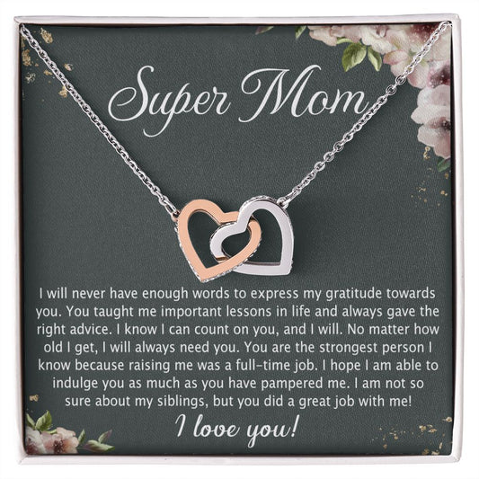 To My Mom Necklace Pendant Gift From Daughter Your Faith Lets Us Know With Message Card Gift For Mom Interlocking Hearts Necklace