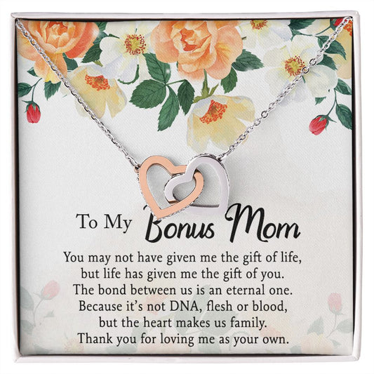 Mother Daughter Necklace as Daughter Gift from Mom, Mom Necklace as Christmas Gift for Mom from Son, Birthday Gift for Mother in Law Necklace, Bonus Mom Gifts for Step Mom Necklace5 Interlocking Hearts Necklace