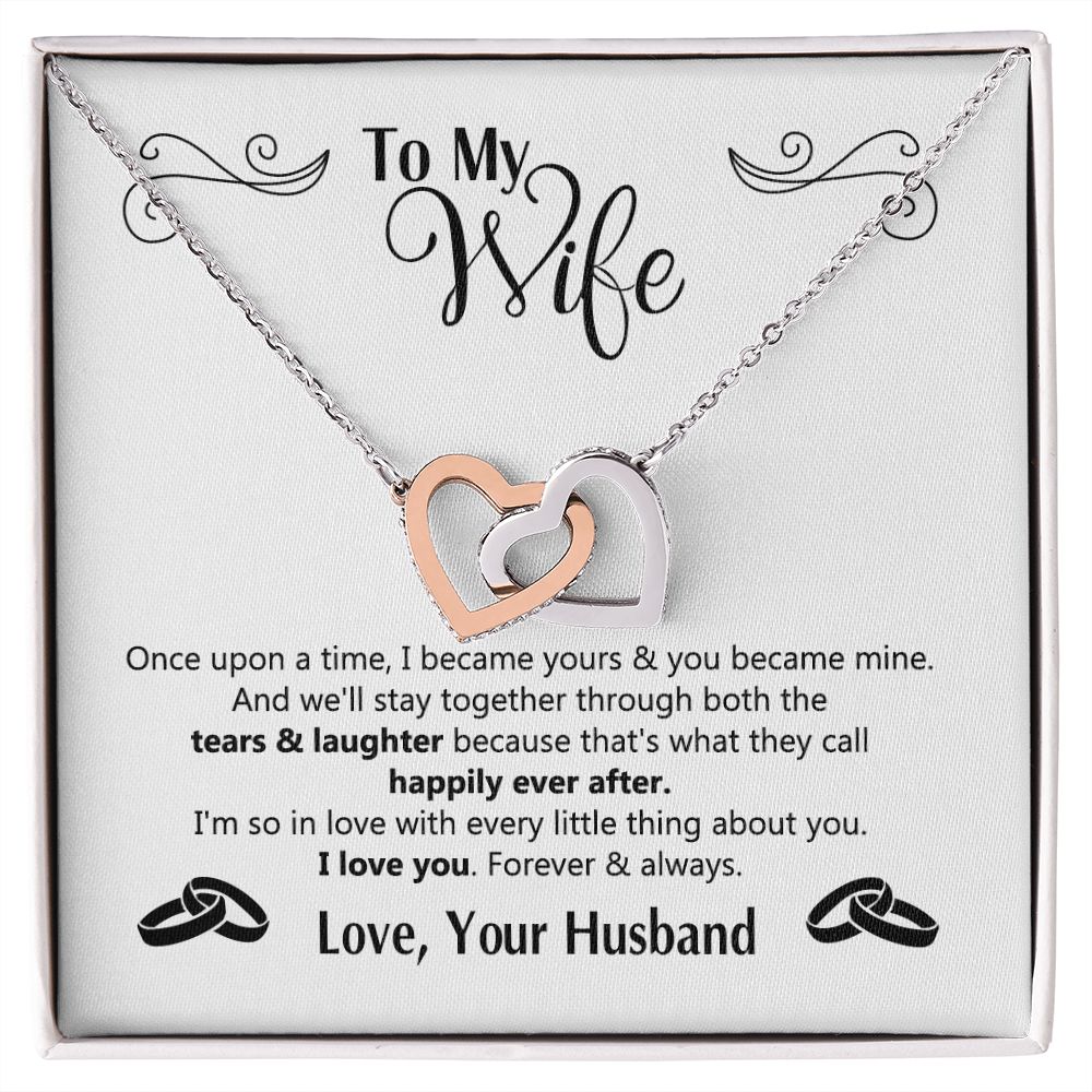 To My Wife Gift Necklace For Wife Anniversary For Wife Romantic Gifts For Her 175125613050 Interlocking Hearts Necklace