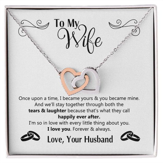 To My Wife Gift Necklace For Wife Anniversary For Wife Romantic Gifts For Her 175125613050 Interlocking Hearts Necklace