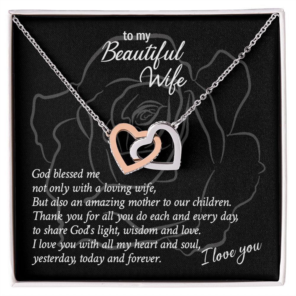 Necklace Gift for Wife, To My Beautiful Wife Hearts Necklace Gift Set Necklaces for Women, Necklace for Wife From Husband, Jewelry Gifts for Women, Gift Items for Women, Birthday Gifts for Her