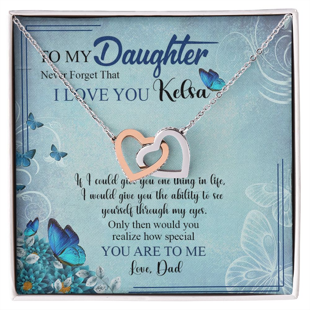 Mother Daughter Gift Ideas, To My Daughter Gift Necklace from Mom, Jewelry Pendant Present for Daughter, Birthday Christmas Gift Graduation Gifts for Daughters, Mother and Daughter Necklace 21 Interlocking Hearts Necklace