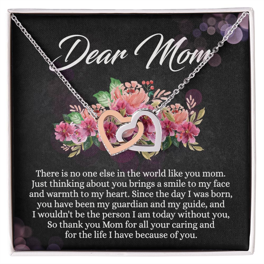 To My Mom Necklace, Mothers Day Gift From Daughter, Mom Gifts Idea, Mothers Day Necklace From Daughter, Mothers Day Gift From Son, Gift For Mom From Son, Mothers Day Jewelry Box Interlocking Hearts Necklace