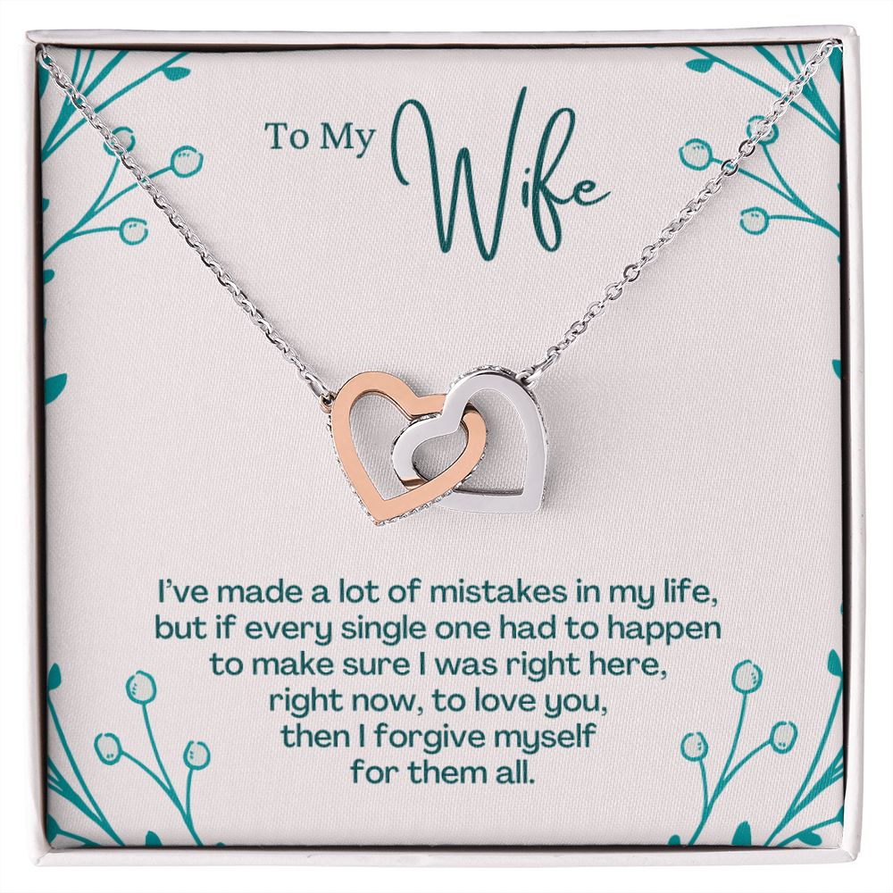 To My Wife Necklace Pendant Gift From Husband I've Made A Lot Of Mistakes With Message Card and Gift Box. Valentine's Day Gift For Wife Future Wife Interlocking Hearts Necklace