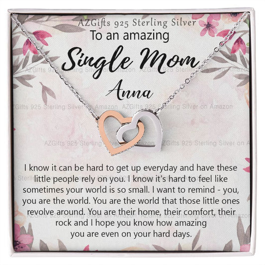 Personalized Necklace Gift To My Single Mom Necklace Gift for Mothers Day Gift Present for Single Mother Super Mom Necklace Gift for Single Mother Bonus Mom Gifts Jewelry for Women