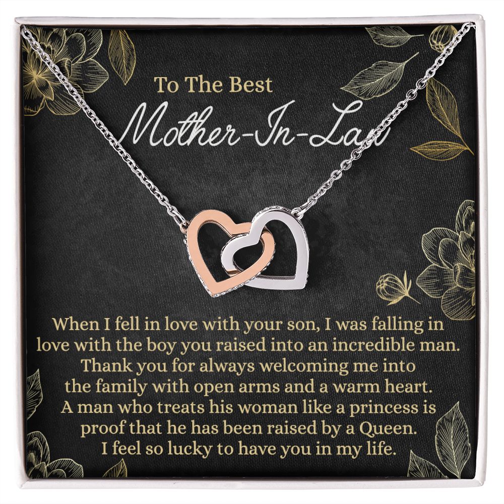 Mother In Law Gift, Cute Mother In Law Gifts Christmas, Unique Gift for Mother In Law Birthday, Best Mother In Law Gift, Mother-In-Law Gift Interlocking Hearts Necklace