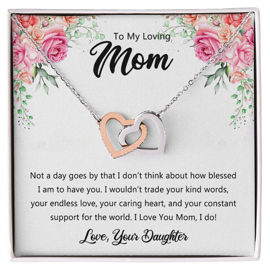 To My Mom Necklace, Gift For Mom, Mother's Day Gift from Daughter, Mom Jewelry Gift for Mothers Day, Birthday Gift for Mother, Moms Gift from Daughter Son, Necklace for Mom Mother 9 Interlocking Hearts Necklace