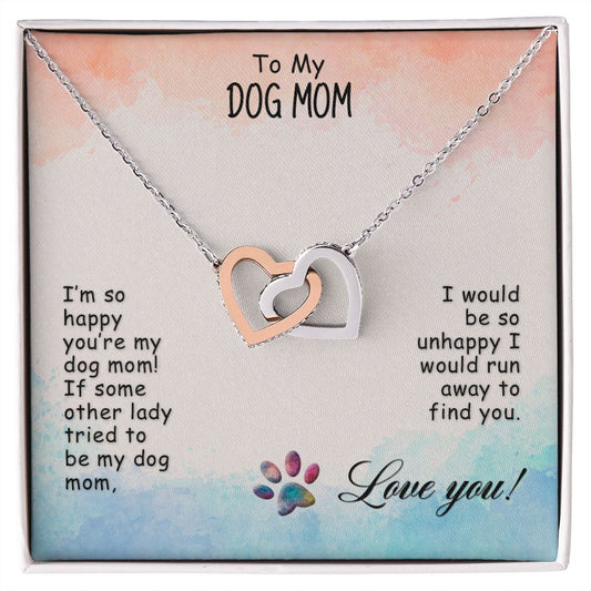 Love Knot Necklace, Dog Mom Gift For Mother's Day, Dog Mom Necklace For Women, Dog Mama Sentimental Gift, Dog Lover Gifts For Her, Unique2 Interlocking Hearts Necklace