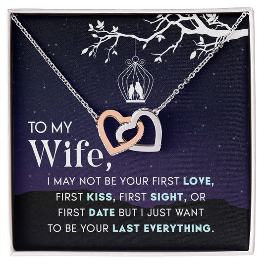 To My Wife Necklace from Husband, Personalized Necklace for Women, Luxury Necklace for Wife from Man Men, Wedding Anniversary Present For Wife, Beautiful Wife Jewelry Christmas Birthday Gift For Wife15 Interlocking Hearts Necklace