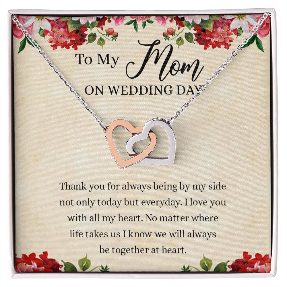 Gift for Mother of The Groom Necklace Gift for Mom on Wedding Day Gift for Maid of Honor Gift for Bridesmaid Proposal Gift to My Mom Necklace from Daughter Interlocking Hearts Necklace