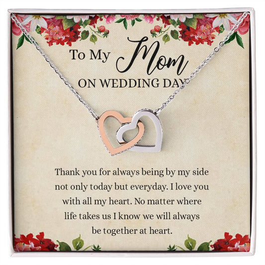 Gift for Mother of The Groom Necklace Gift for Mom on Wedding Day Gift for Maid of Honor Gift for Bridesmaid Proposal Gift to My Mom Necklace from Daughter Interlocking Hearts Necklace