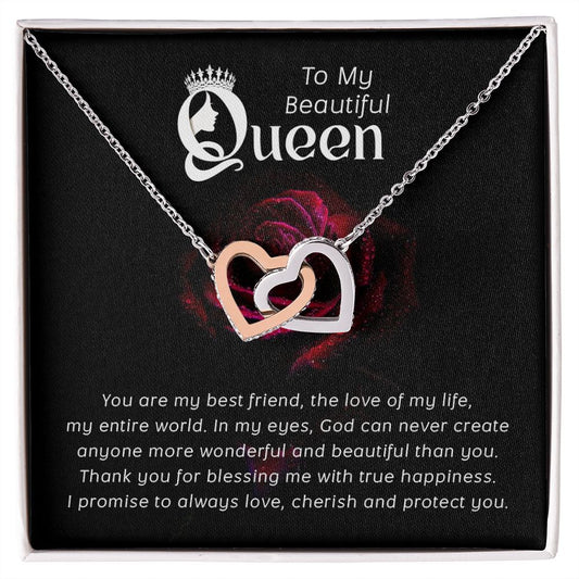 To my beautiful queen-You are my best friend Interlocking Hearts Necklace