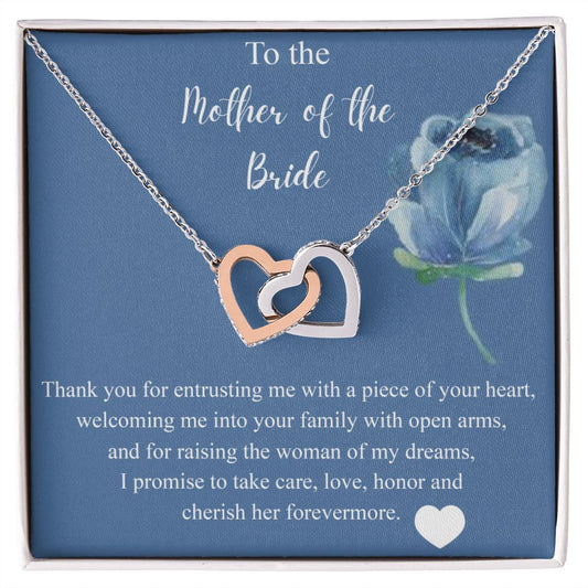 Mother Of The Bride Gift From Groom, Alluring Beauty Necklace, Future Mom Interlocking Hearts Necklace