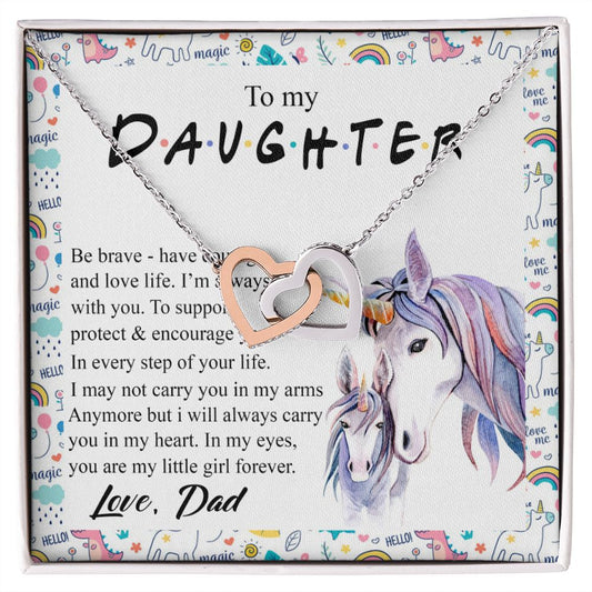 Mother Daughter Gift Ideas, To My Daughter Gift Necklace from Mom, Jewelry Pendant Present for Daughter, Birthday Christmas Gift Graduation Gifts for Daughters, Mother and Daughter Necklace 22 Interlocking Hearts Necklace